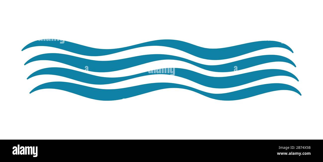 Motif marin stylisé. L'excitation de la mer. Logo abstrait de la vague d'eau pour le logo, le site Web ou l'application. Conception plate simple. Illustration de Vecteur