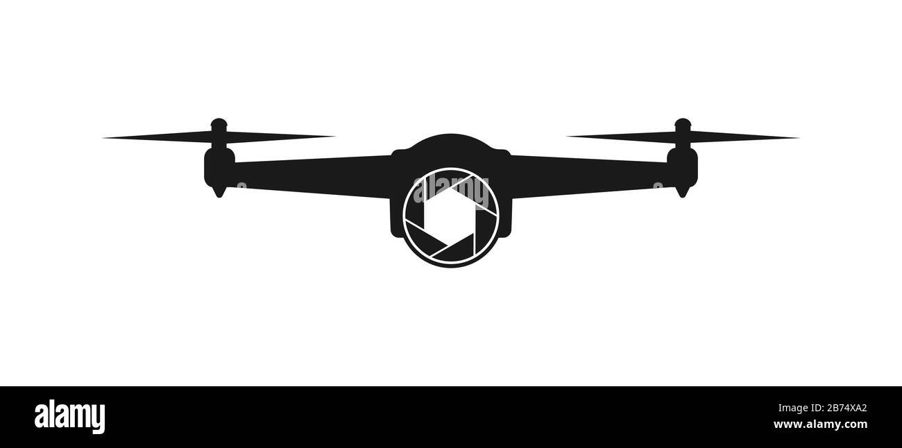 Icône vectorielle simple d'un drone avec une caméra. Conception plate simple pour les applications et les sites Web. Illustration de Vecteur