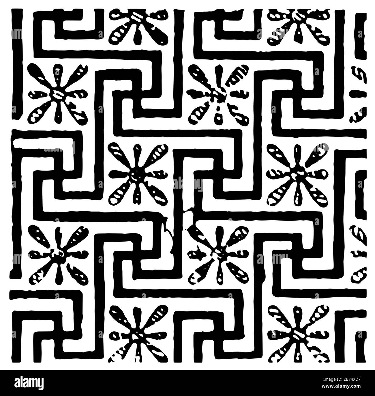 Le modèle clé est un exemple d'art grec, de dessin vintage ou d'illustration de gravure. Illustration de Vecteur