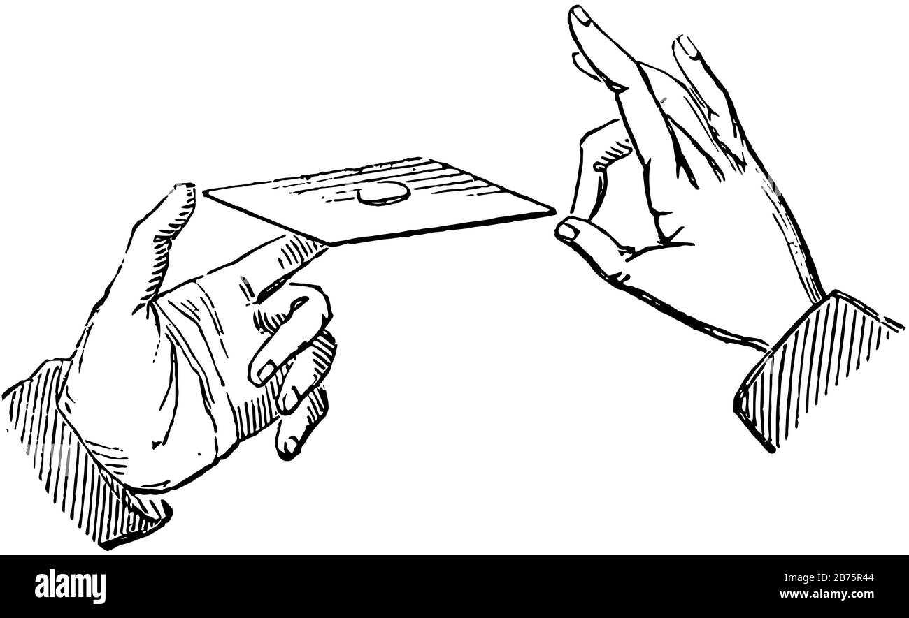Démonstration d'inertie avec le doigt central de la main droite, dessin de ligne vintage ou illustration de gravure. Illustration de Vecteur