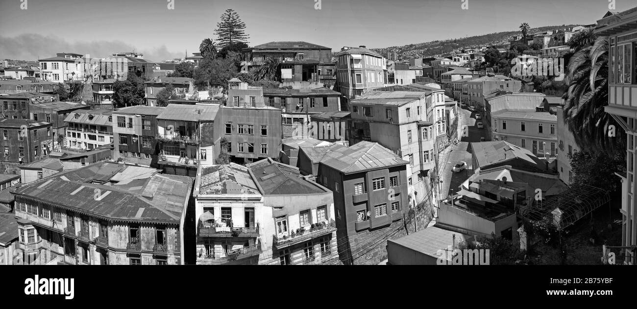 Chili, Valparaiso, 31.10.2016 vue d'ensemble de Valparaiso du quartier Cerro Alegre le 31.10.2016. [traduction automatique] Banque D'Images