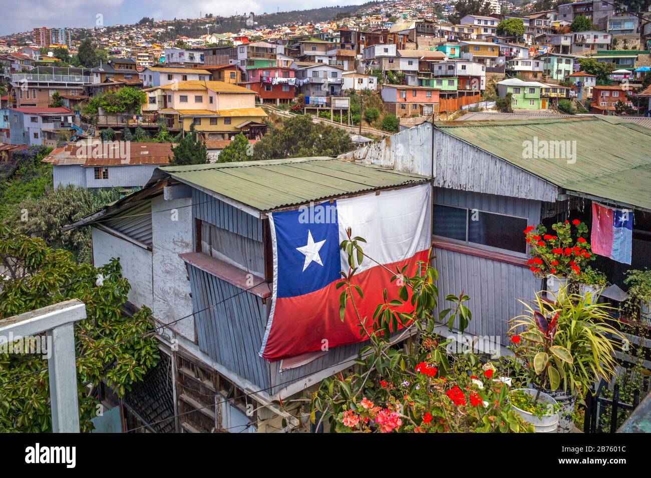 Chili, Valparaiso, 30.10.2016 vue d'ensemble de Valparaiso du quartier Cerro Alegre le 30.10.2016. [traduction automatique] Banque D'Images