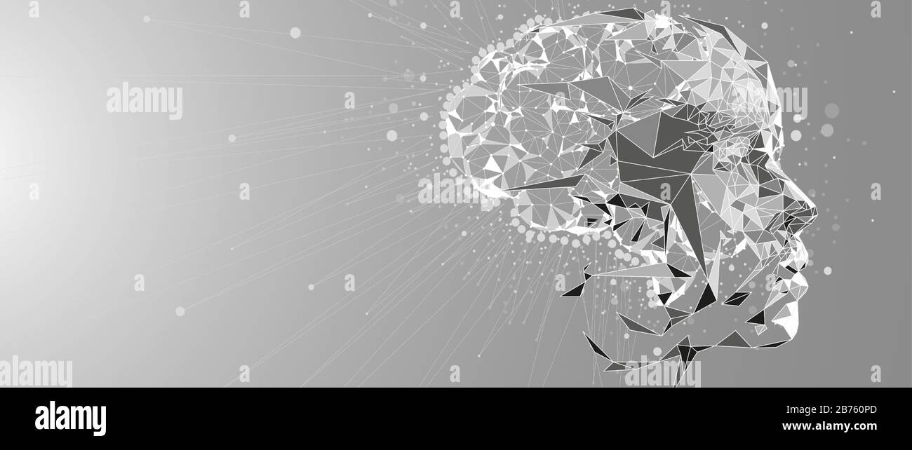 Cerveau humain abstrait. Intelligence artificielle nouvelle technologie. Science contexte futuriste Illustration de Vecteur