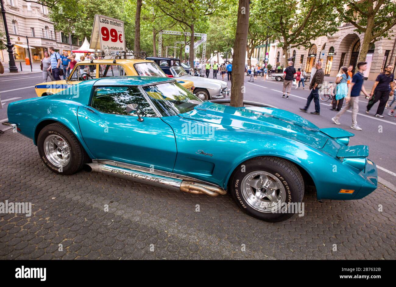 Allemagne, Berlin, 04.06.2016. Classic Days, Oldtimer Fest à Berlin le 04.06.2016. Chevrolet Corvette Stingray, année de construction 1976. [traduction automatique] Banque D'Images