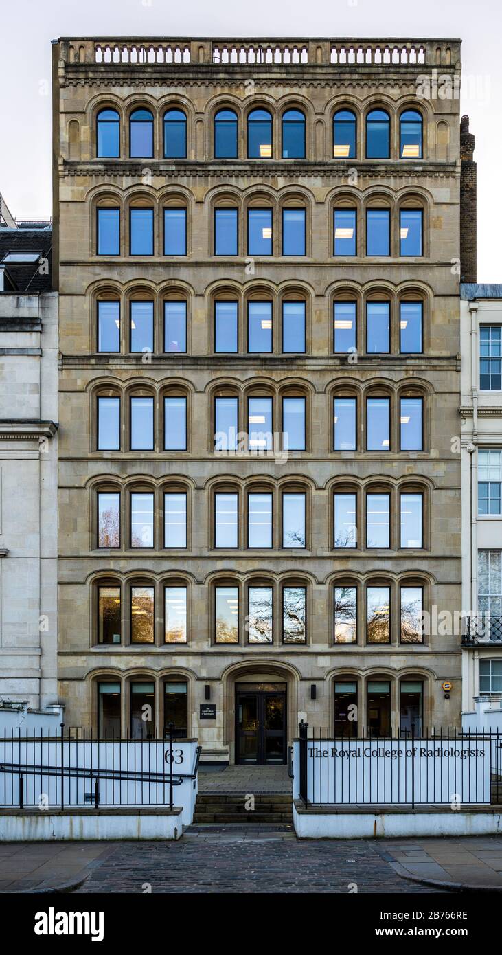 The Royal College of Radiologists London - le siège du Royal College of Radiologists (RCR) sur 63 Lincoln's Inn Fields, Holborn, Londres. Banque D'Images