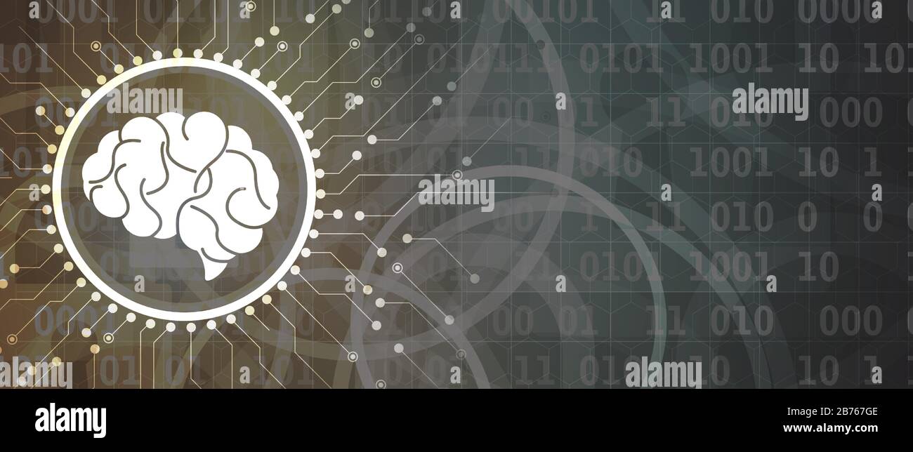 Cerveau humain abstrait. Intelligence artificielle nouvelle technologie. Science contexte futuriste Illustration de Vecteur