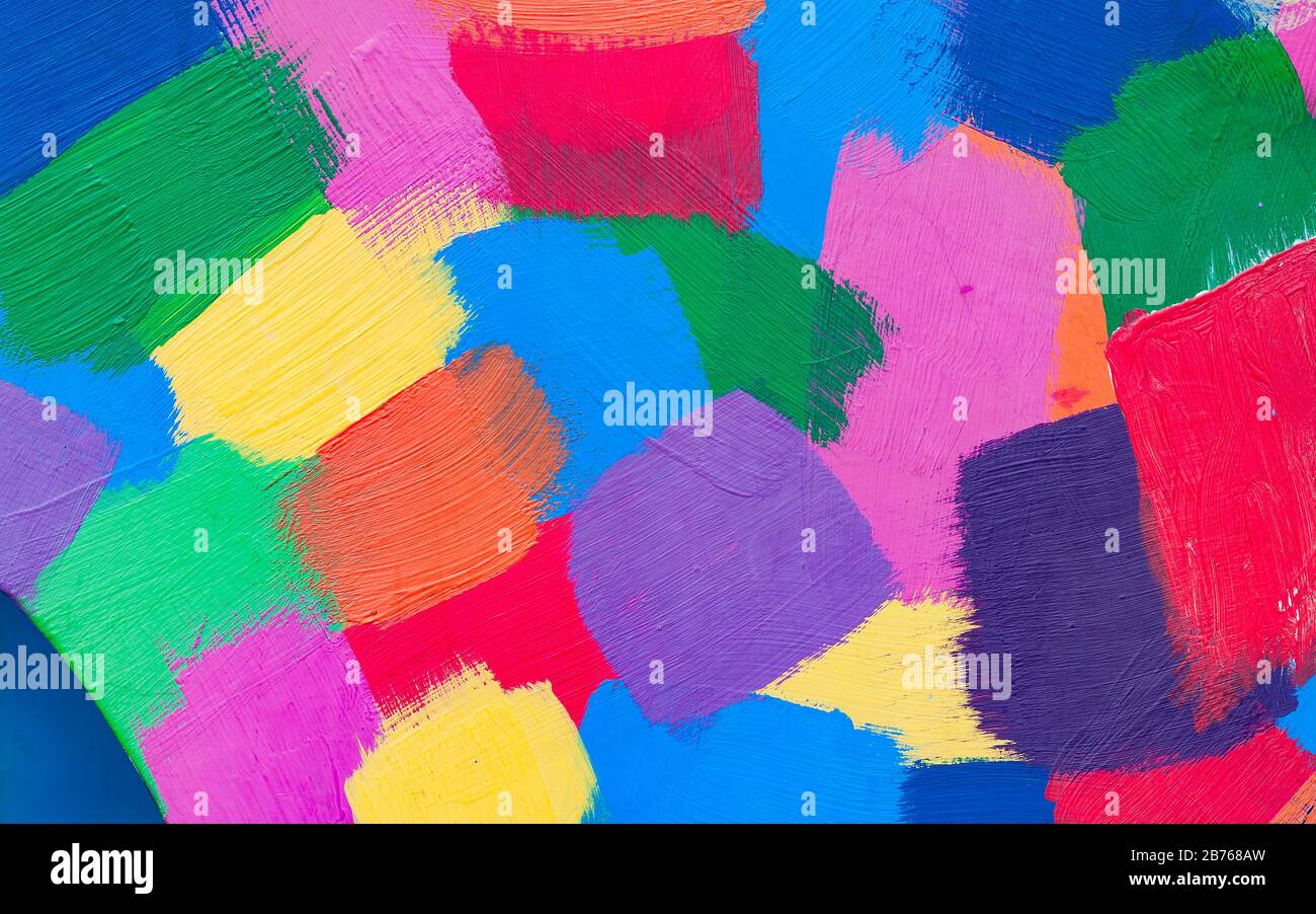 Traits abstraits multicolores avec peinture à l'huile. Banque D'Images