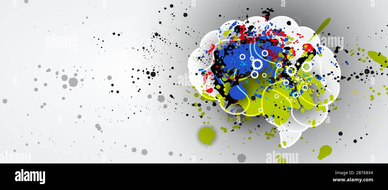 Cerveau humain abstrait. Intelligence artificielle nouvelle technologie. Science contexte futuriste Illustration de Vecteur