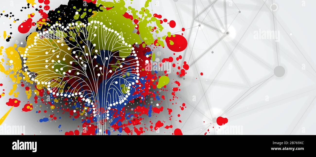 Cerveau humain abstrait. Intelligence artificielle nouvelle technologie. Science contexte futuriste Illustration de Vecteur