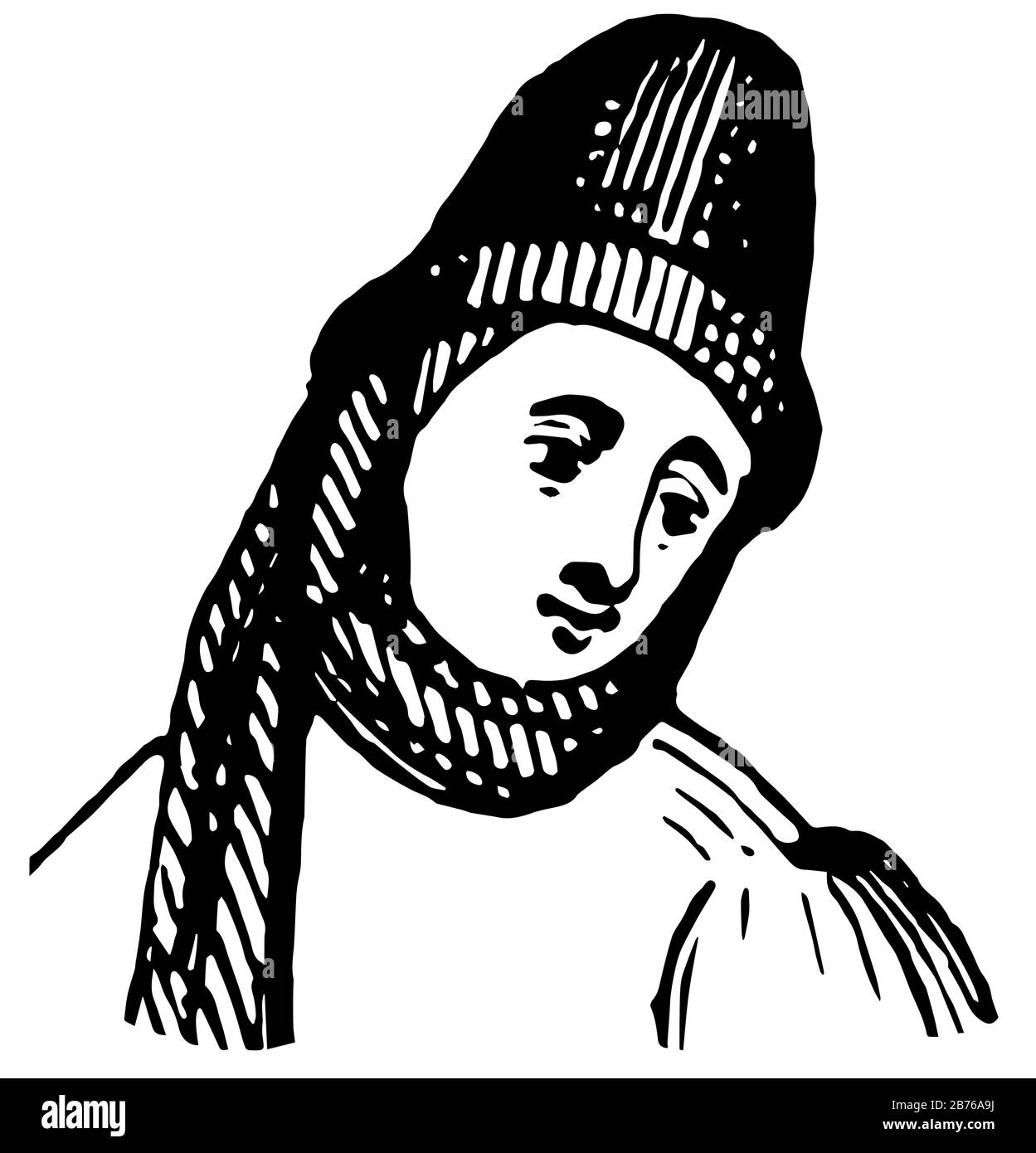 Cette mode est à partir du XIVe siècle d'Europe, dessin vintage ou gravure d'illustration. Illustration de Vecteur