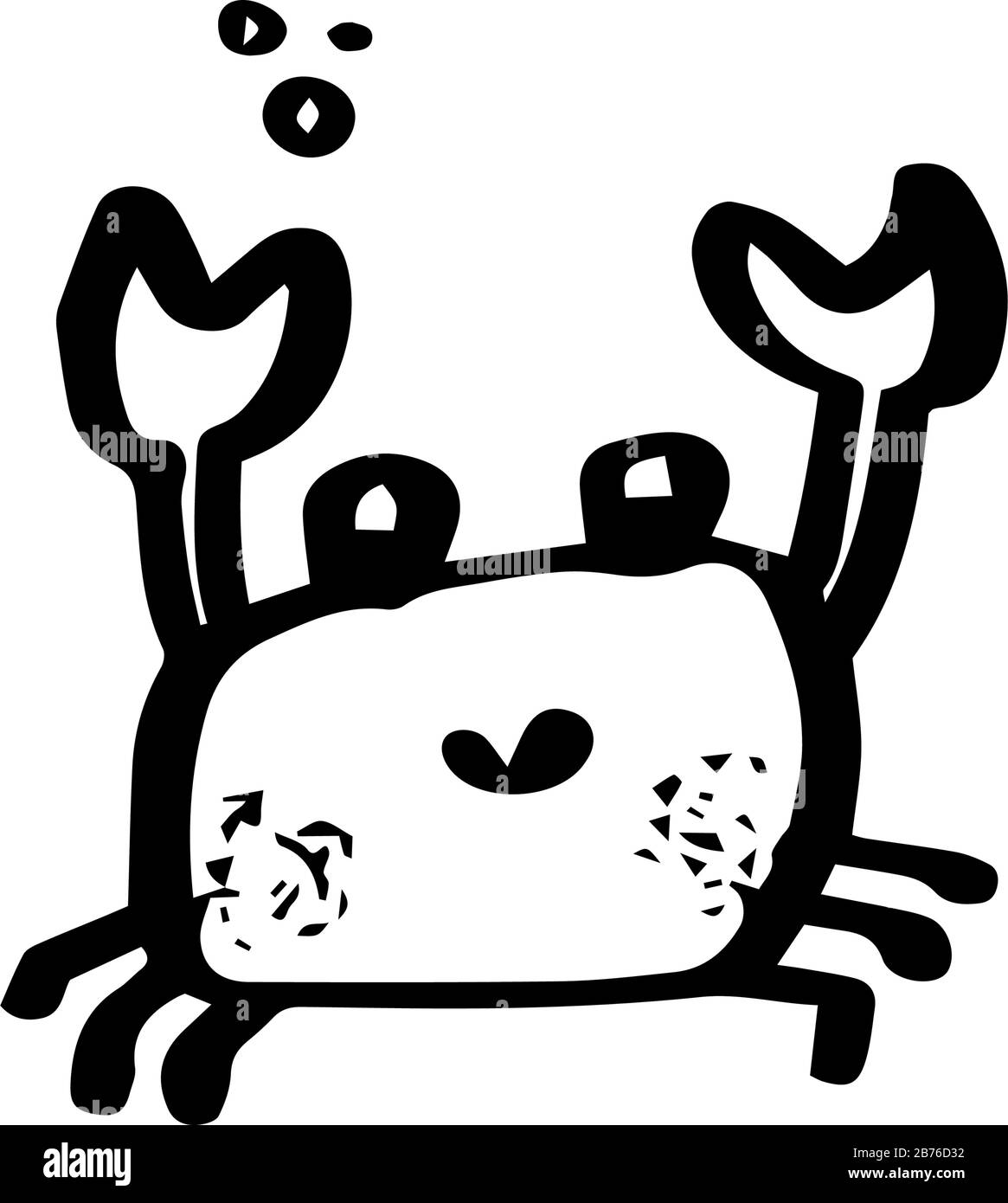 Animal de mer de crabes dans le style des gribouillis isolé sur fond blanc. Illustration vectorielle des animaux marins. Conception enfant d'été simple. Illustration de Vecteur