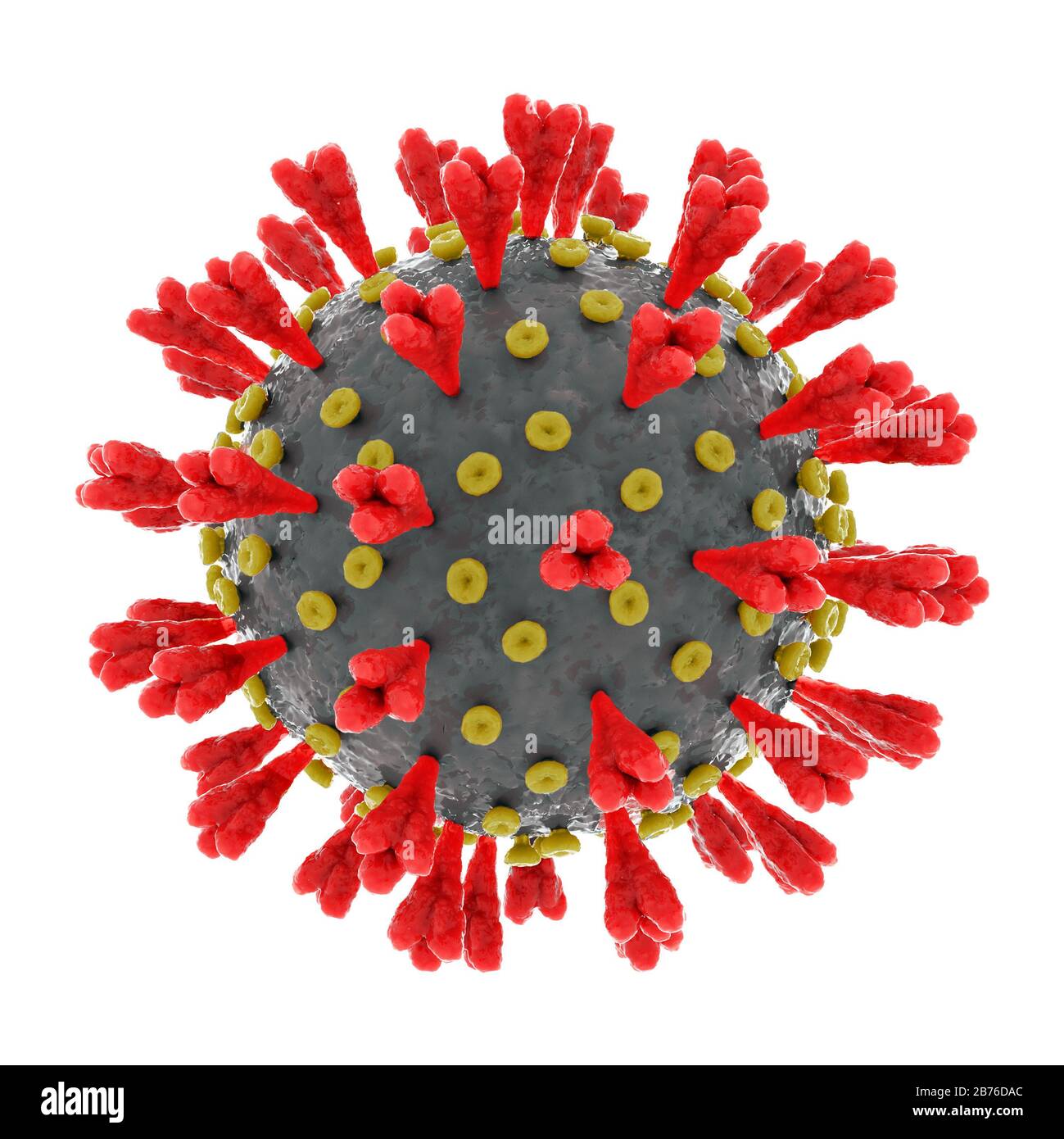 Syndrome respiratoire aigu sévère coronavirus 2 causant le covid 19 sur blanc Banque D'Images