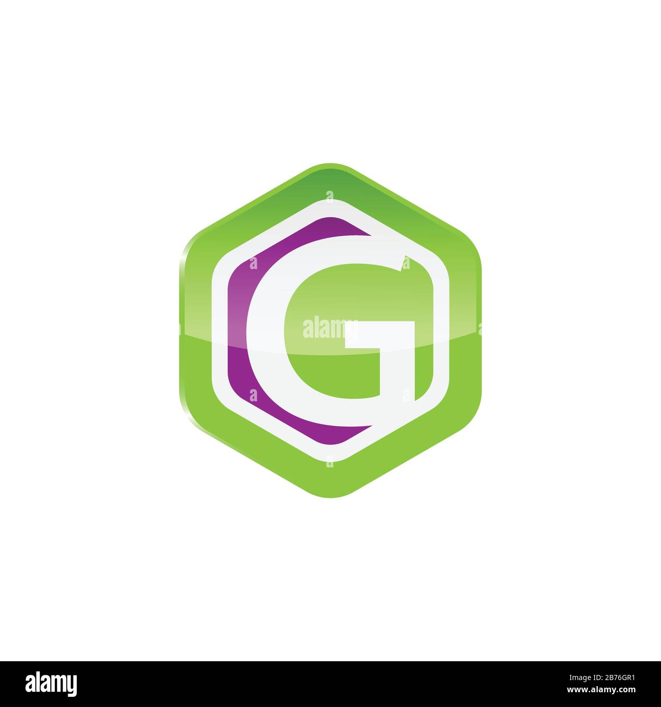 Lettre hexagonale G logo icône modèle Coloré vecteur image Illustration de Vecteur