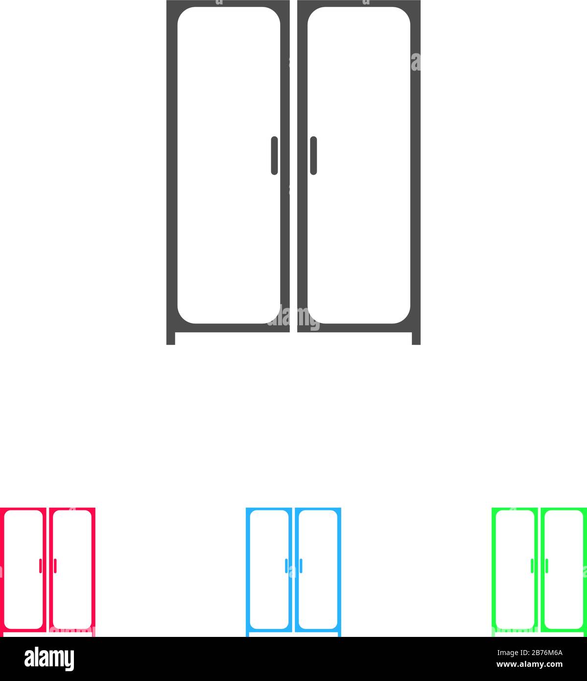 Armoire penderie icône plat. Pictogramme de couleur sur fond blanc ...