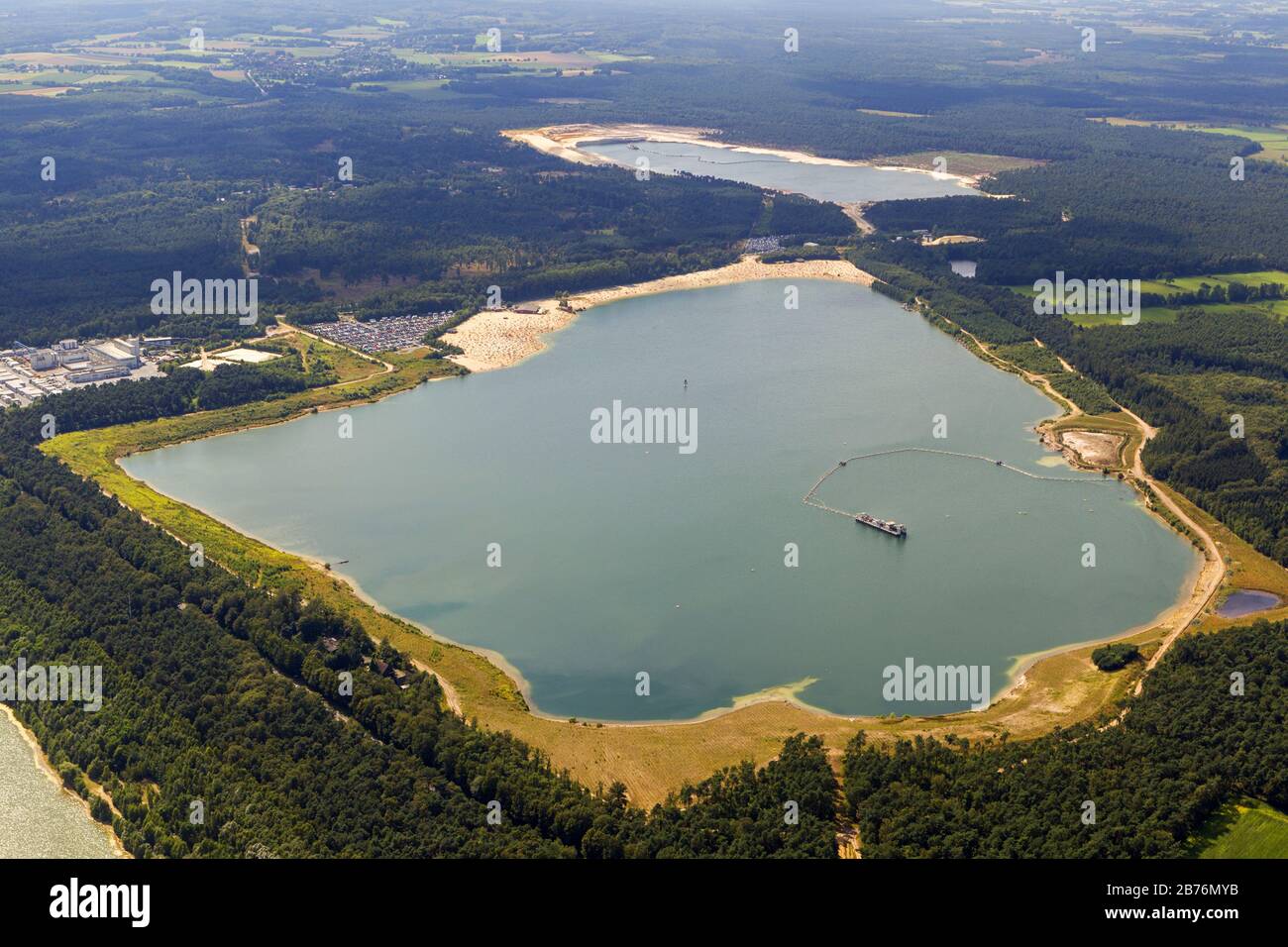 , Silbersee I et II, Lac d'argent à Haltern, 12.08.2012, vue aérienne, Allemagne, Rhénanie-du-Nord-Westphalie, région de la Ruhr, Haltern Banque D'Images