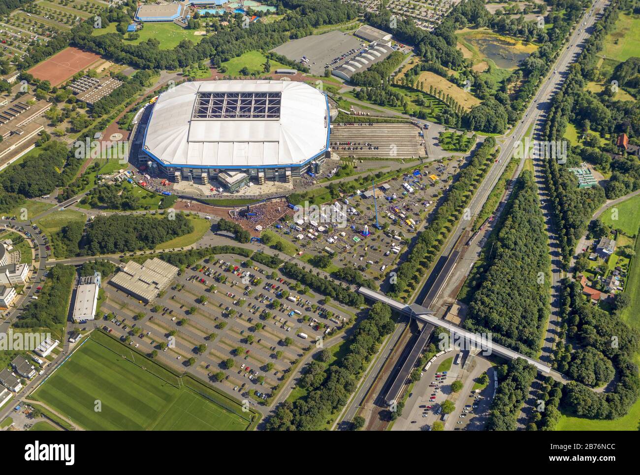 , événement à Veltings Arena à Gelsenkirchen, 12.08.2012, vue aérienne, Allemagne, Rhénanie-du-Nord-Westphalie, région de la Ruhr, Gelsenkirchen Banque D'Images
