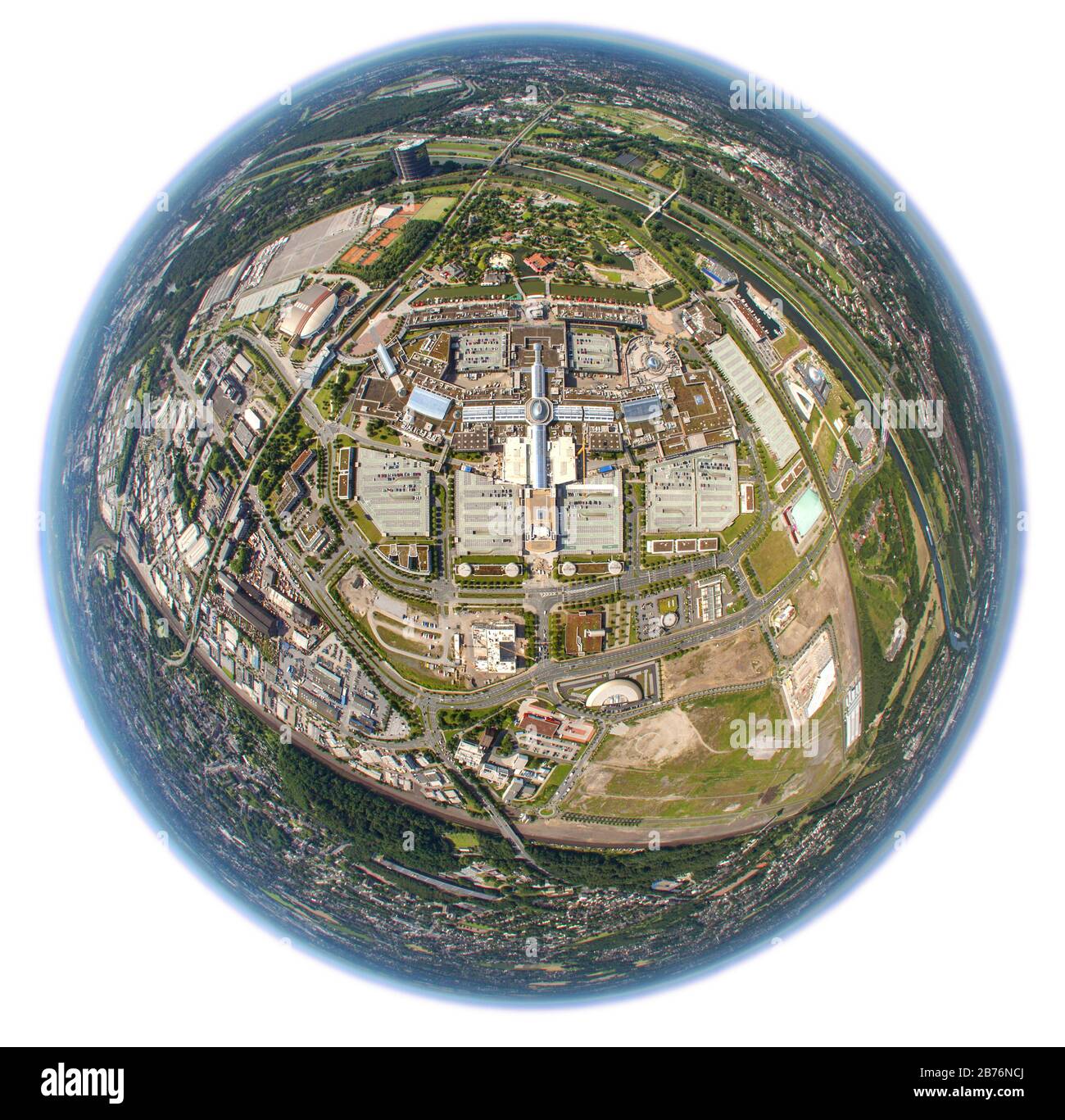 Centre commercial Centro à Oberhausen, 24.07.2012, vue aérienne, Allemagne, Rhénanie-du-Nord-Westphalie, région de la Ruhr, Oberhausen Banque D'Images