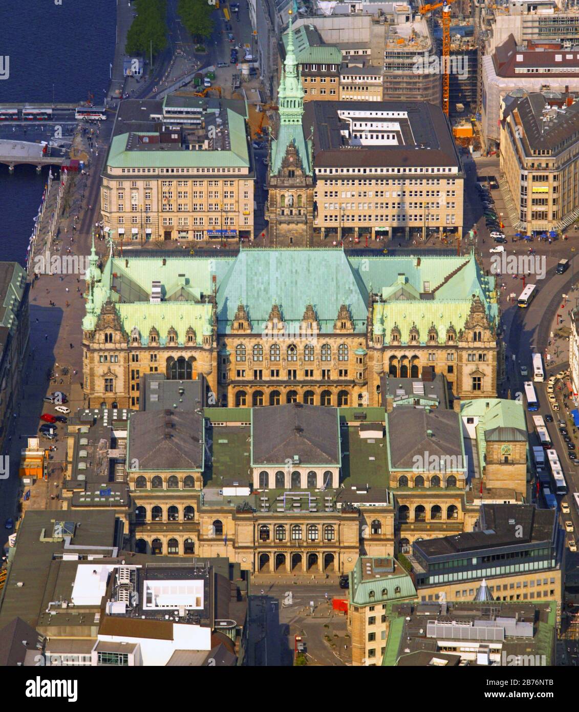 Hôtel de ville de Hambourg, 11.05.2006, vue aérienne, Allemagne, Hambourg Banque D'Images