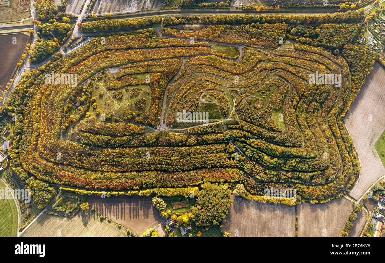 Réserve boisée Ksiiinger Hoehe à Hamm, 21.10.2012, vue aérienne, Allemagne, Rhénanie-du-Nord-Westphalie, région de la Ruhr, Hamm Banque D'Images