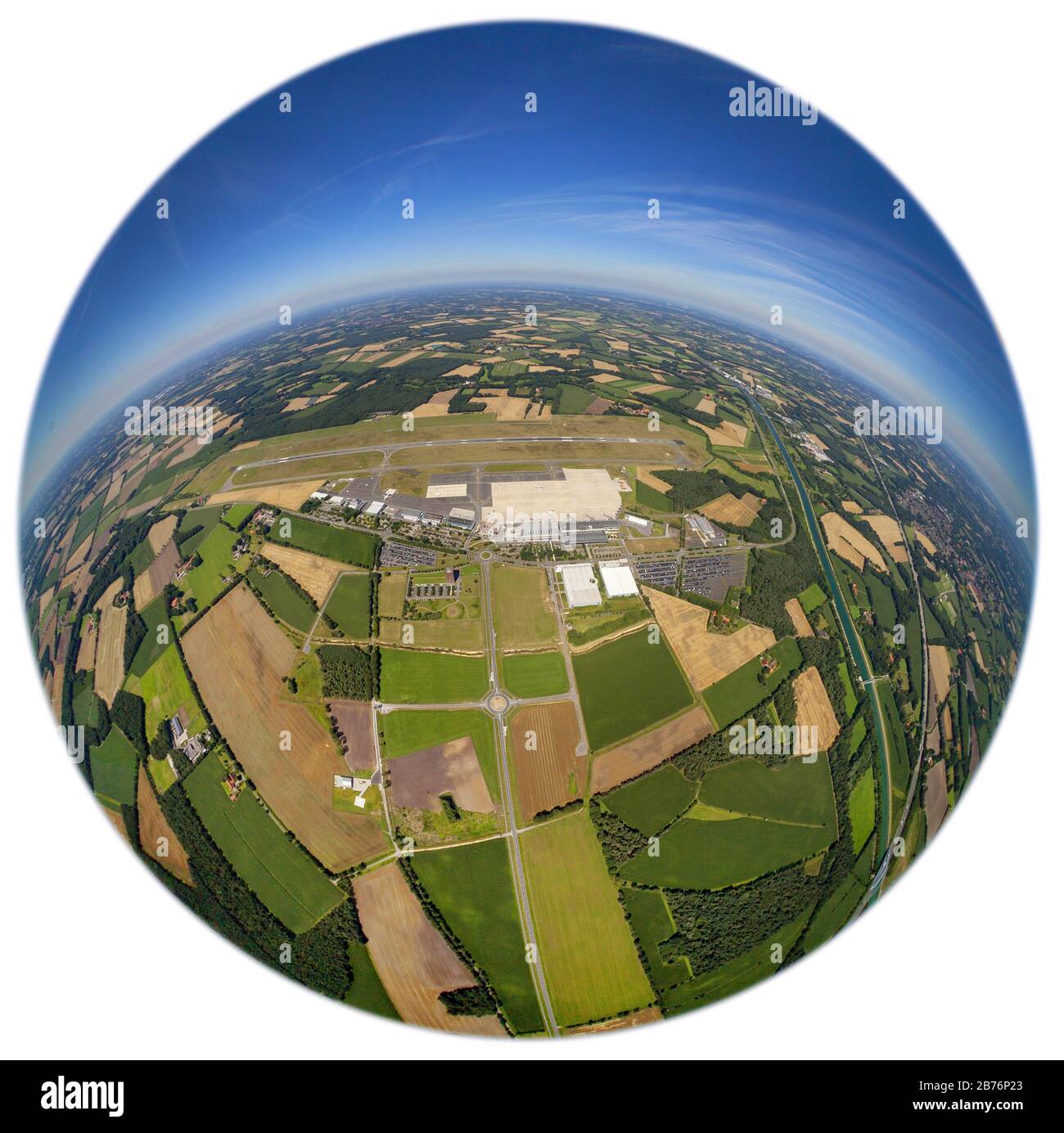 , Aéroport international de Muenster Osnabrueck, 01.08.2012, vue aérienne, Allemagne, Rhénanie-du-Nord-Westphalie, Muensterland, Munster Banque D'Images