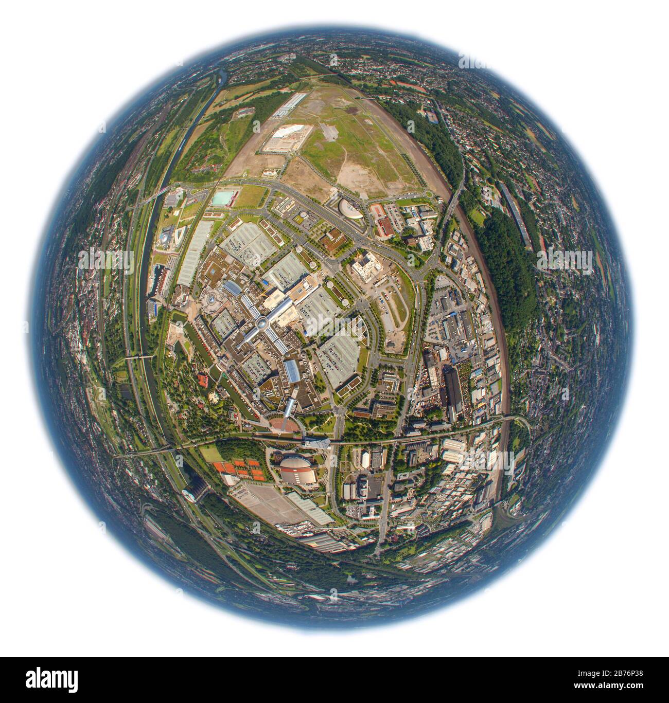 Centre commercial Centro à Oberhausen, 24.07.2012, vue aérienne, Allemagne, Rhénanie-du-Nord-Westphalie, région de la Ruhr, Oberhausen Banque D'Images