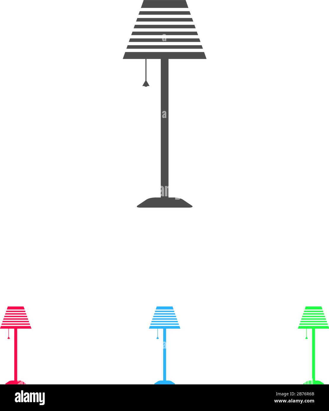 Icône de lampe de plancher plate. Pictogramme de couleur sur fond blanc. Symbole d'illustration vectorielle et icônes bonus Illustration de Vecteur