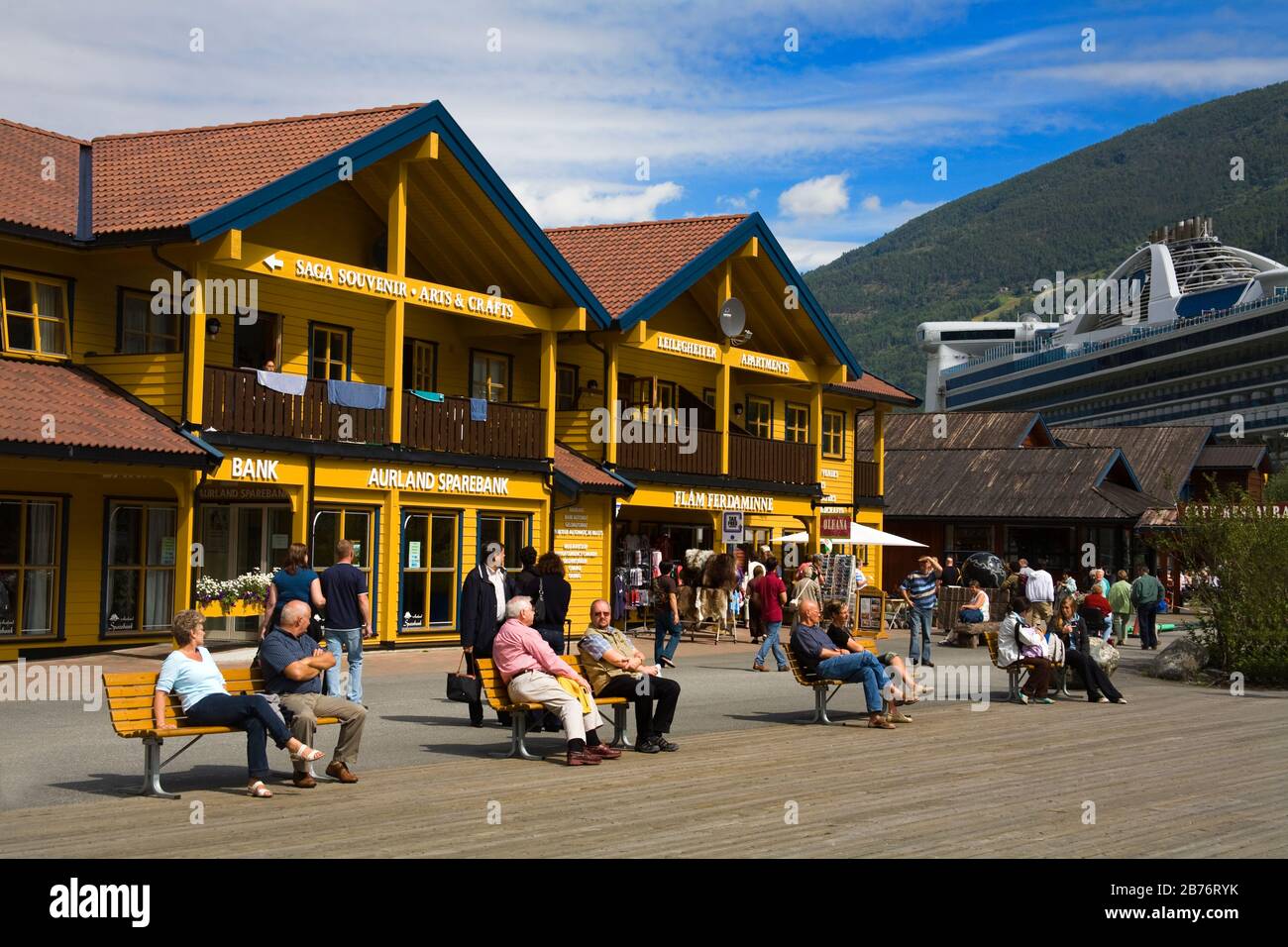 Stocker dans Flam Village, le Sognefjorden, Fjords Ouest, Norvège, Scandinavie Banque D'Images