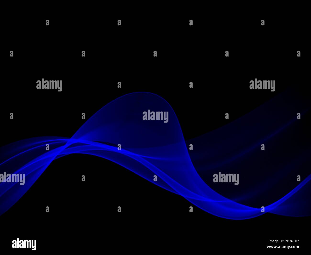 Effet de fumée bleu sur fond noir Illustration de Vecteur