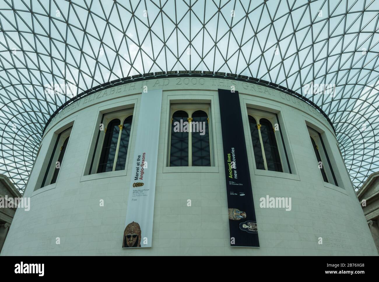 Détail de la Grande Cour de la Reine Elizabeth II, le quadrilatère couvert au centre du British Museum, Londres, Angleterre, Royaume-Uni Banque D'Images