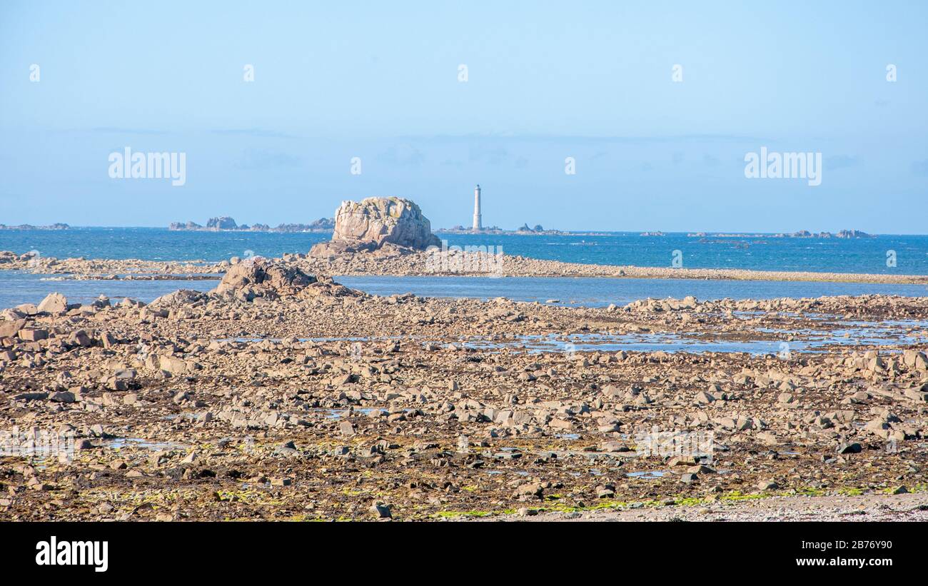 Pierres et paysages bretons, côte bretonne, France Banque D'Images