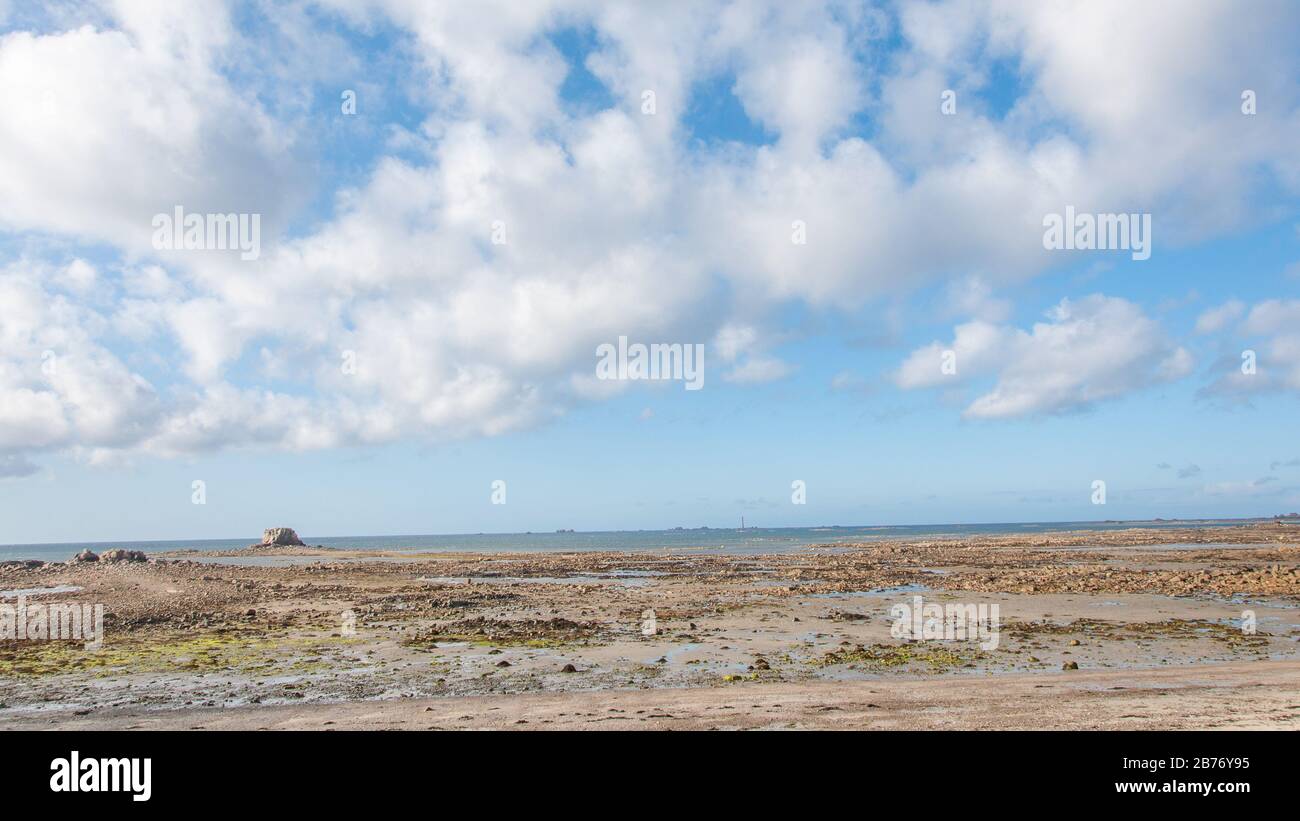Pierres et paysages bretons, côte bretonne, France Banque D'Images