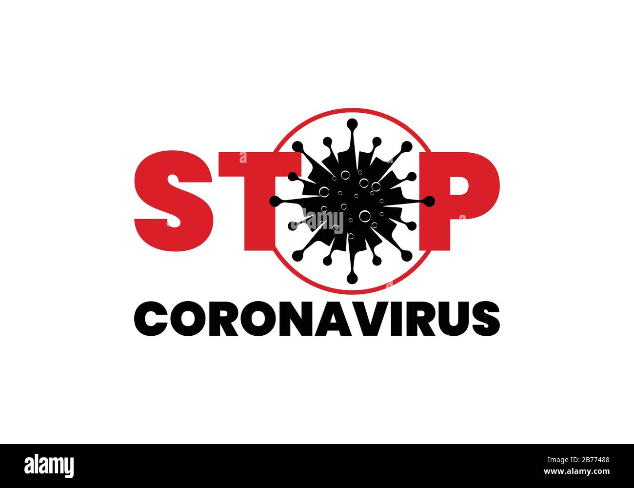 Coronavirus (Covid-19). Symbole de la lutte contre le coronovirus. Arrêter le signe du virus. Illustration vectorielle plate de l'emblème d'infection à Coronovirus. Illustration de Vecteur