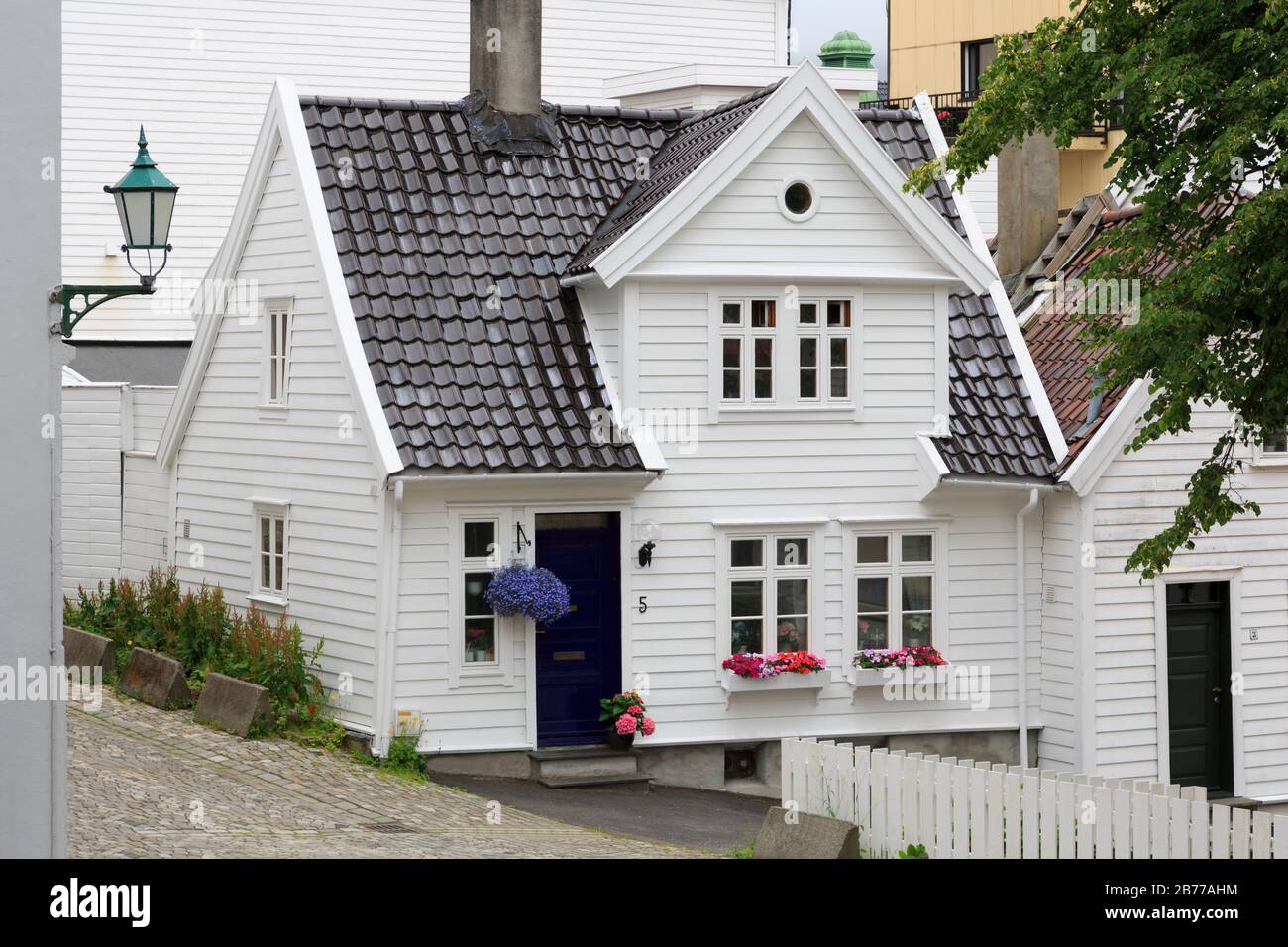 Vieille maison de bois, Gamla Stan (vieille ville), la ville de Bergen, Norvège, du comté de Hordaland Banque D'Images