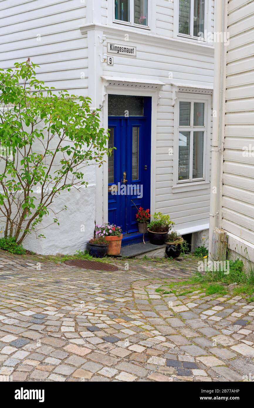 Vieille maison de bois, Gamla Stan (vieille ville), la ville de Bergen, Norvège, du comté de Hordaland Banque D'Images