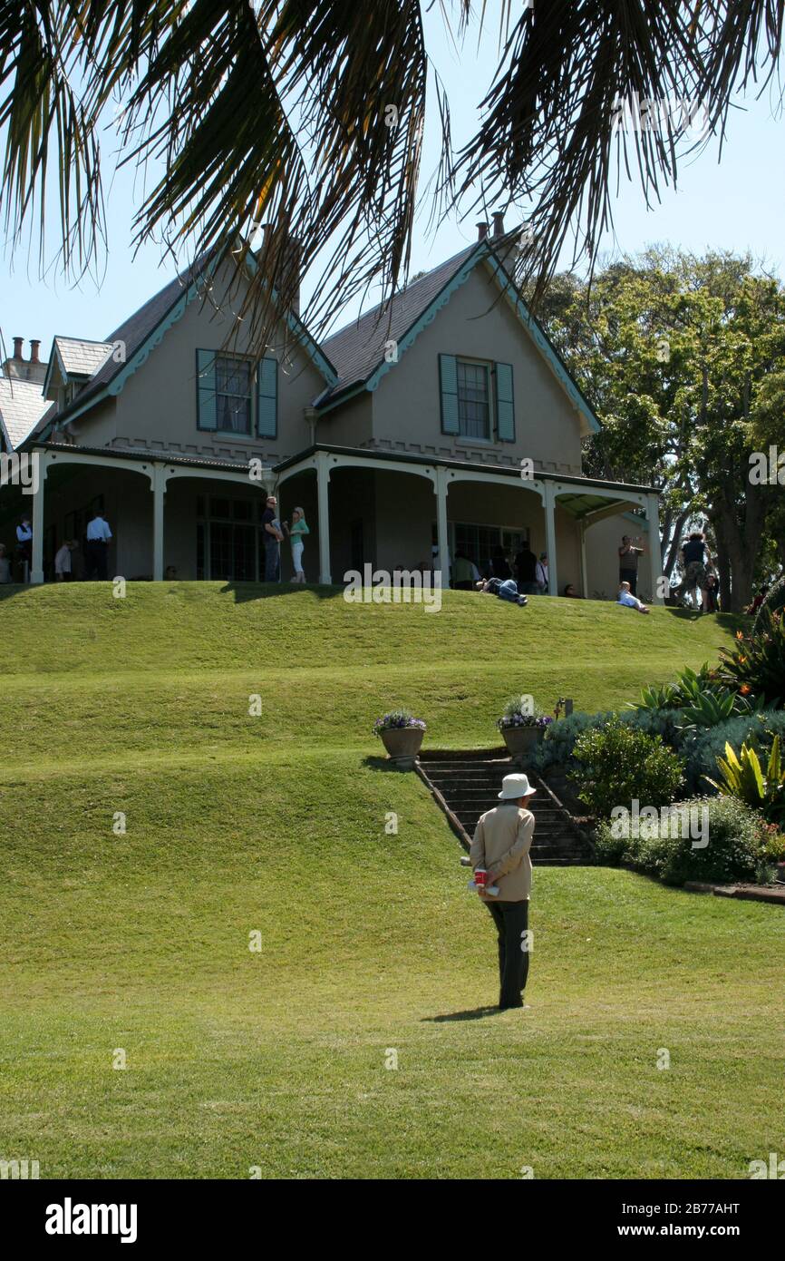 KIRRIBILLI HOUSE & JARDIN AVANT. LA RESIDENCE SECONDAIRE DU PREMIER MINISTRE D'AUSTRALIE SITUE DANS LA BANLIEUE PORTUAIRE DE SYDNEY A KIRRIBILLI. Banque D'Images