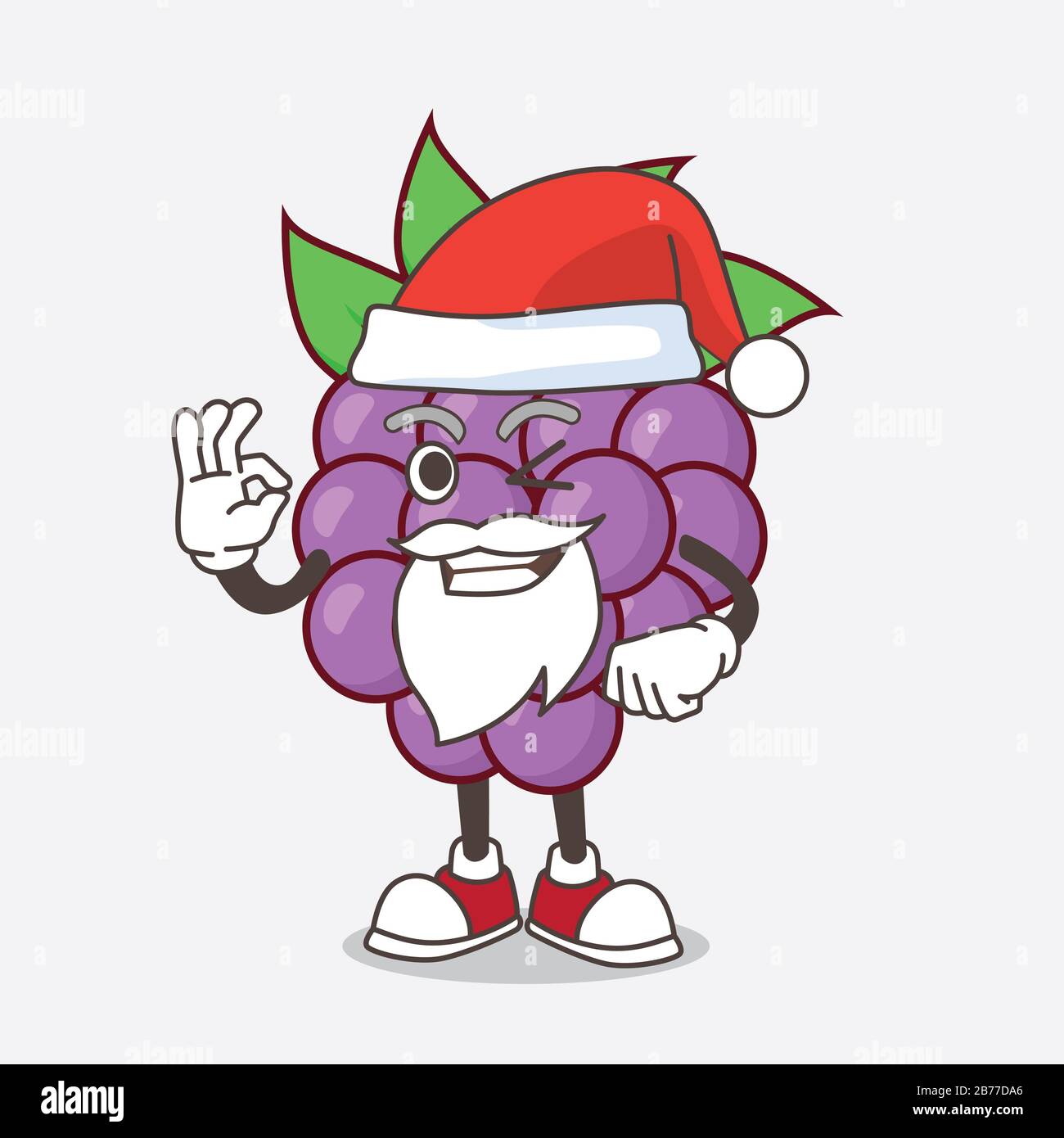 Une illustration de Boysenberries fruit Caricature santa mascot caractère avec ok doigt Banque D'Images