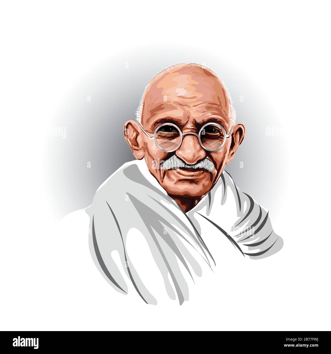 Portrait vectoriel de Mahatma Gandhi. Illustration de Vecteur