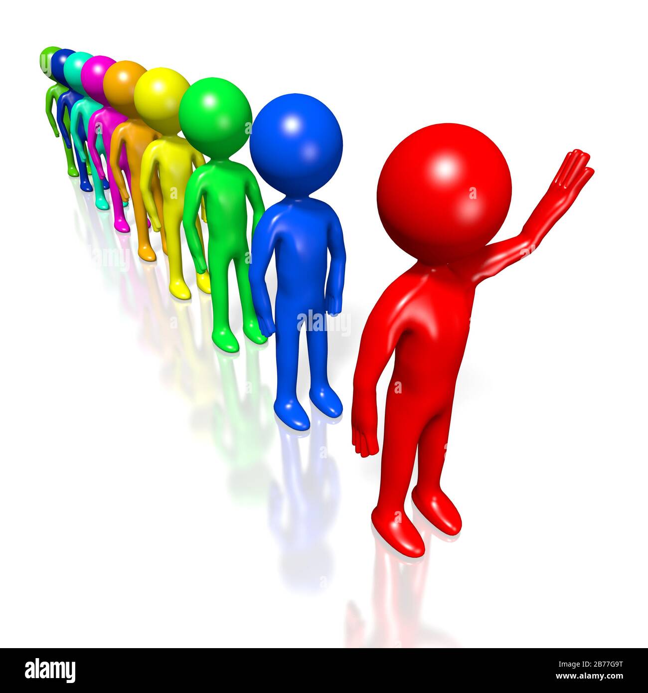 Concept de caractères tridimensionnels Banque D'Images