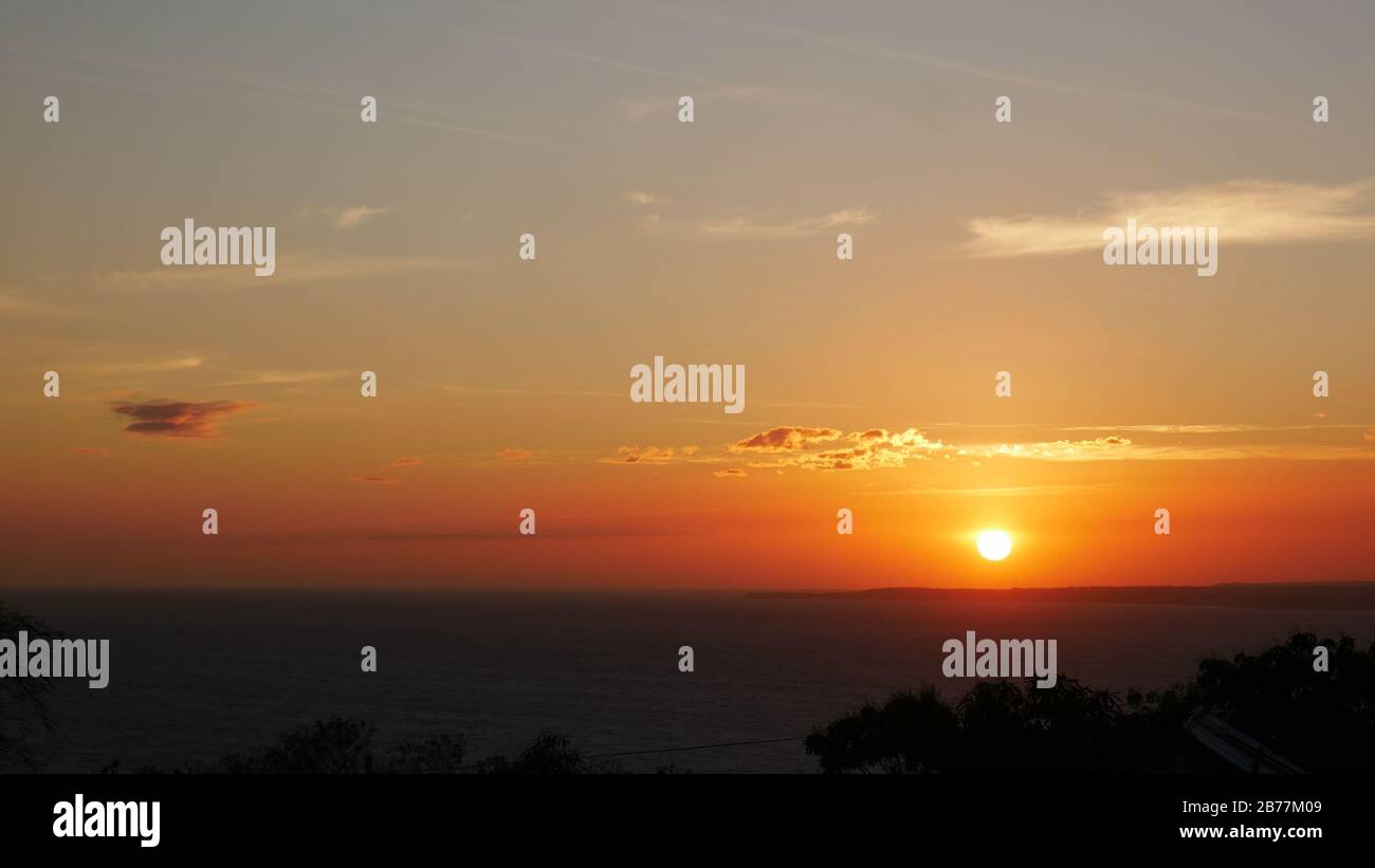 Coucher de soleil depuis le sommet de l'île Apo, Visayas, Philippines Banque D'Images