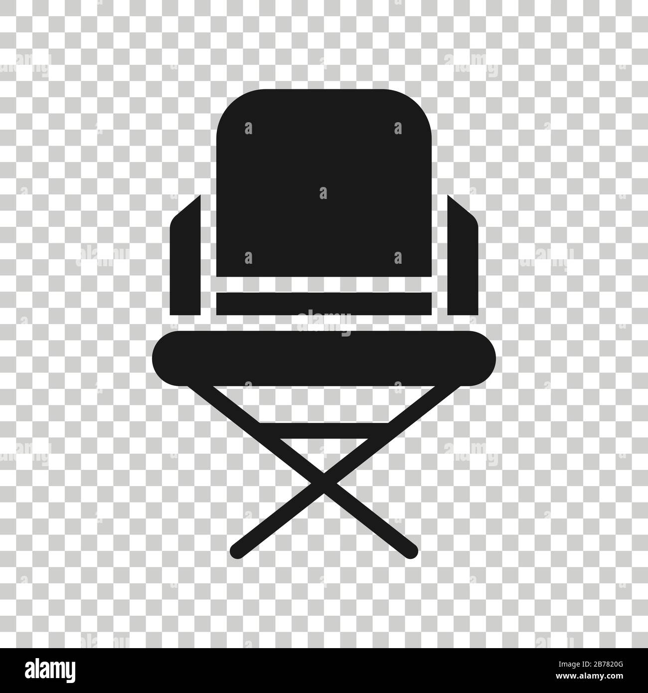 Icône chaise de directeur de style plat. Illustration vectorielle de poste d'apporteur sur fond blanc isolé. Concept d'entreprise de cinéma. Illustration de Vecteur