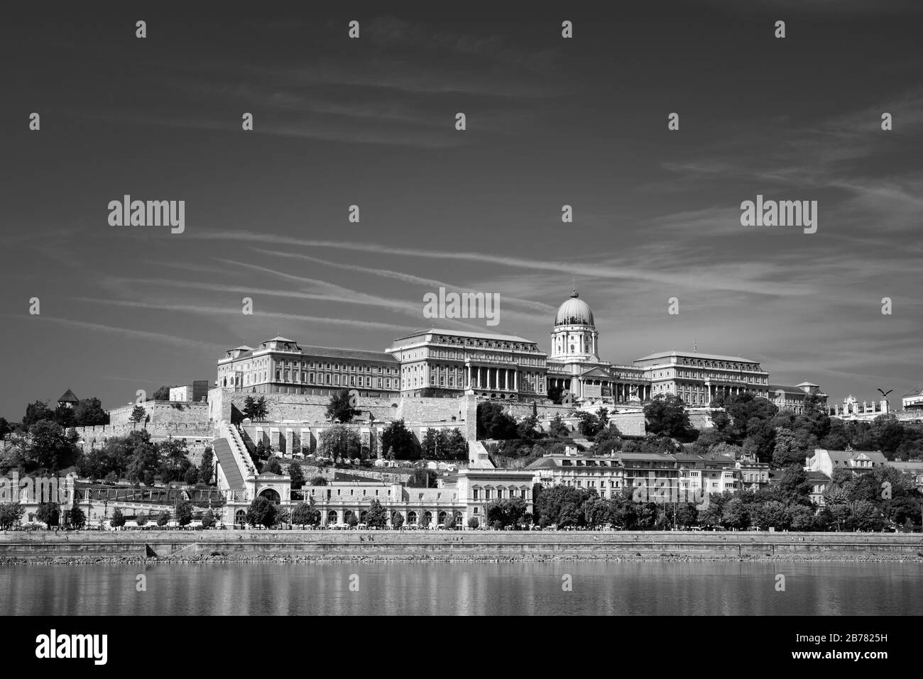 Image noir et blanc du château de Buda Banque D'Images