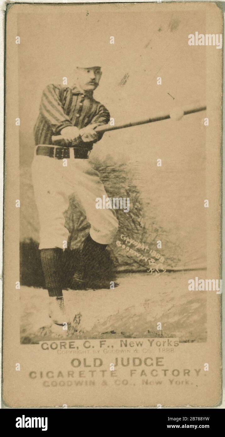 George Gore, New York Giants, portrait de carte de baseball Banque D'Images