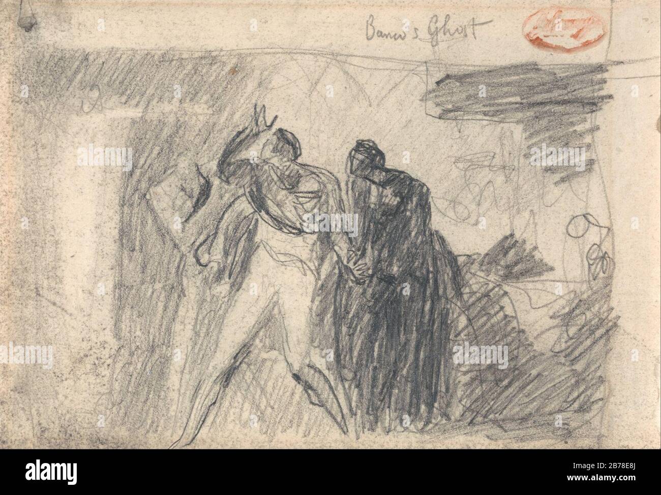 George Romney - Macbeth- Scène De Banquet Banque D'Images