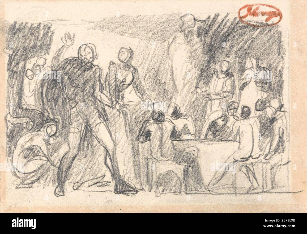 George Romney - Macbeth- Scène De Banquet Banque D'Images