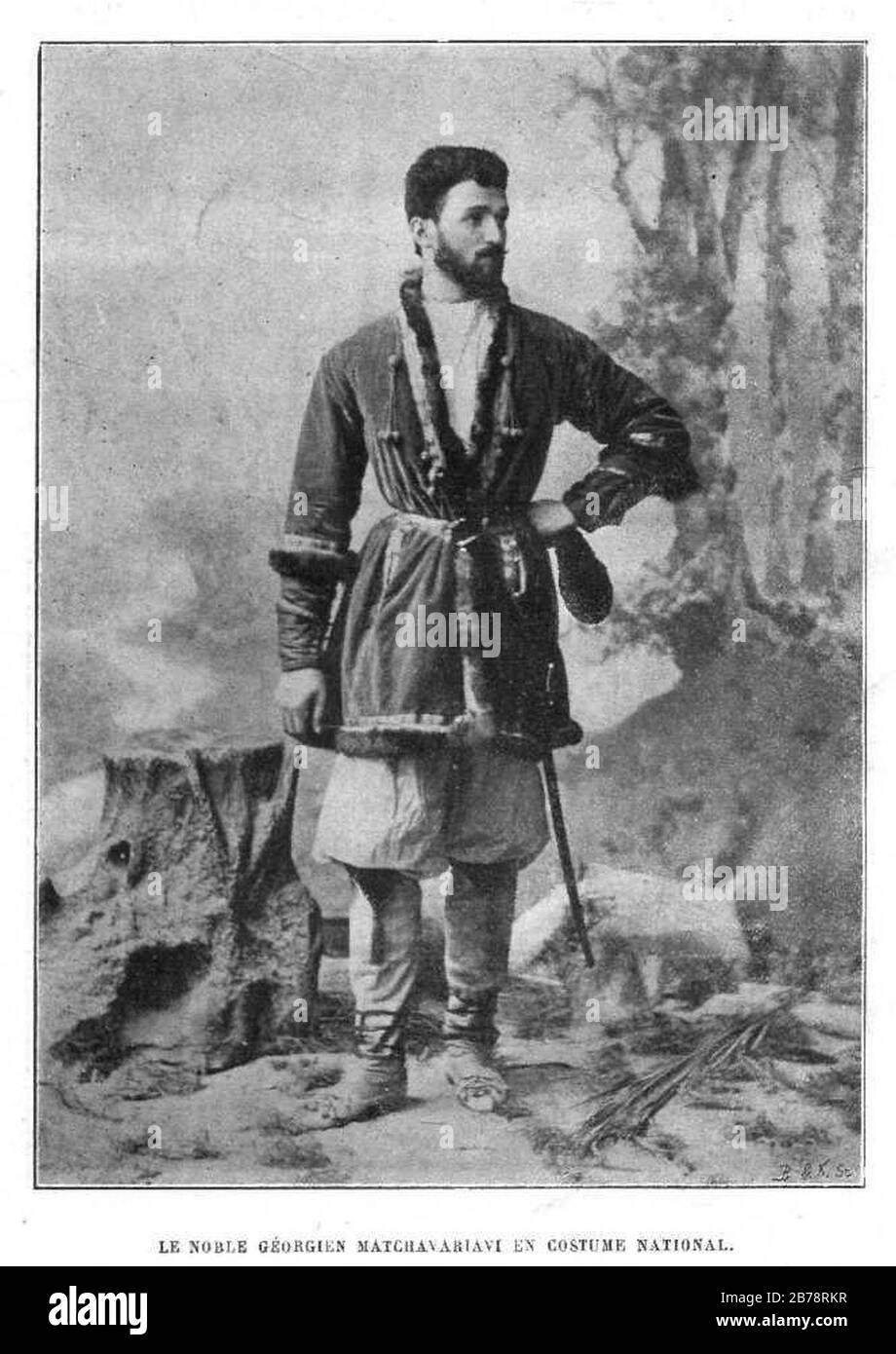 Noble géorgien Machavariani en costume national (de Baye). Banque D'Images