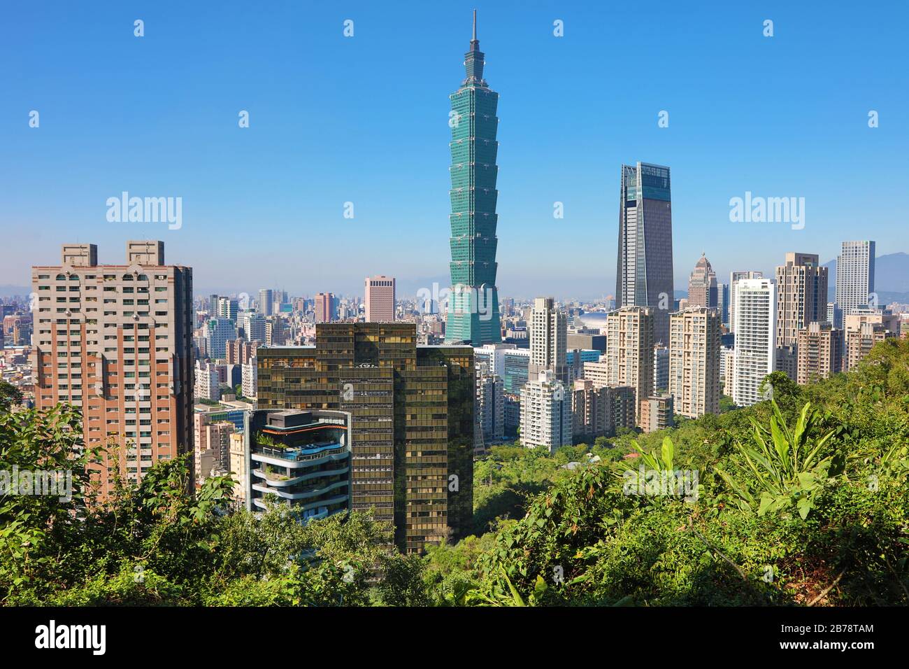 Gratte-ciel Taipei 101 dans le district de Xinyi, Taipei, Taïwan Banque D'Images