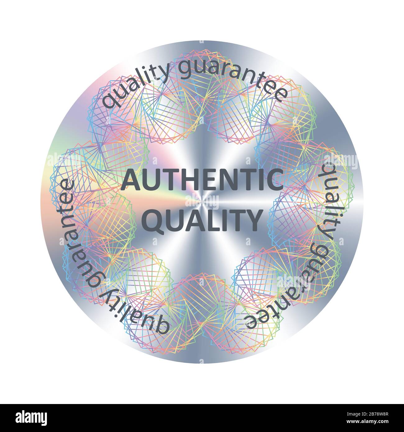 Autocollant hologramme rond de qualité authentique. Illustration de Vecteur
