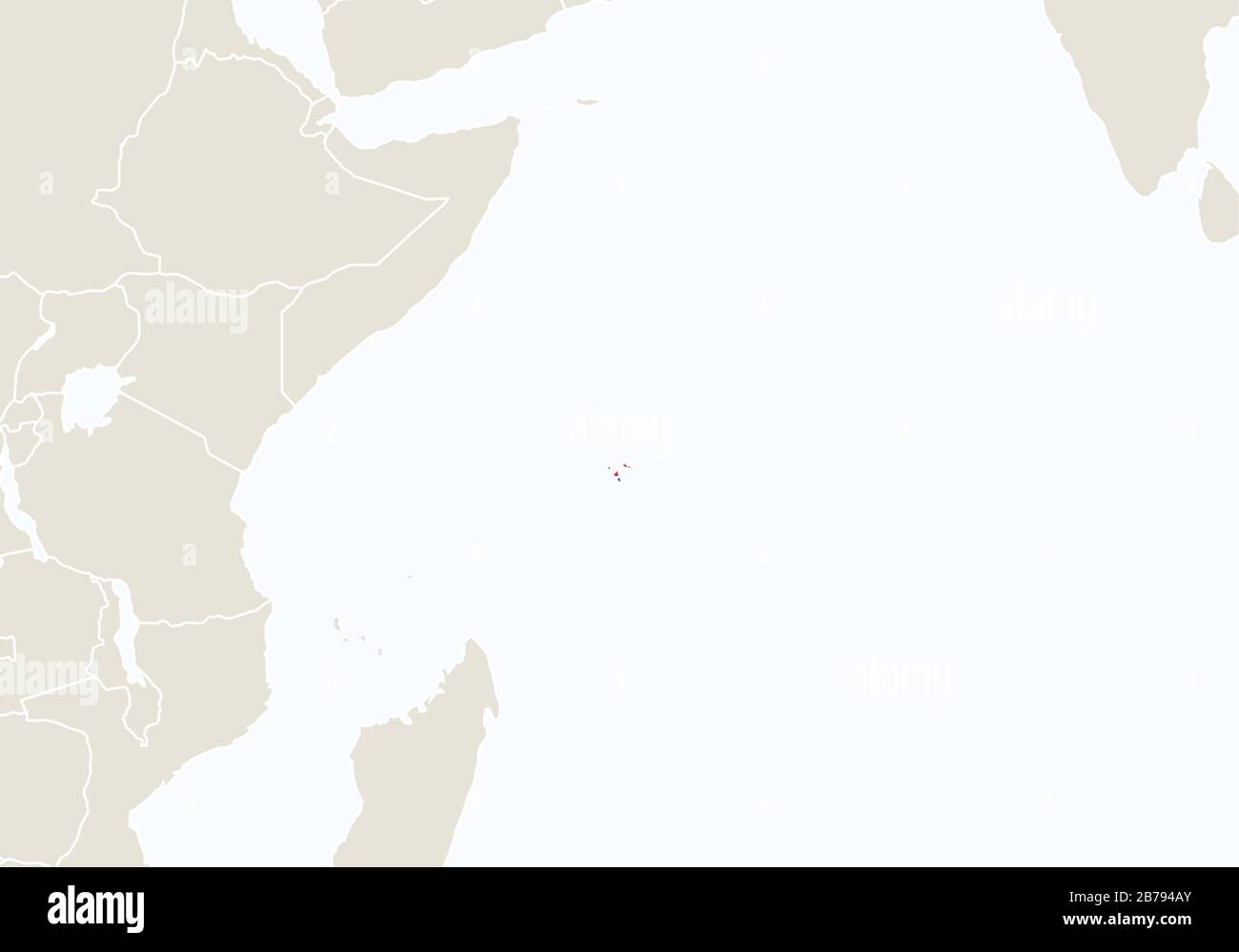 L'Afrique avec la carte des Seychelles en surbrillance. Illustration Vectorielle. Illustration de Vecteur