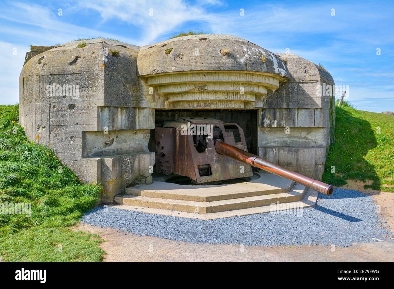 Longues sur Mer batterie allemande de la seconde Guerre mondiale en  Normandie, France Photo Stock - Alamy