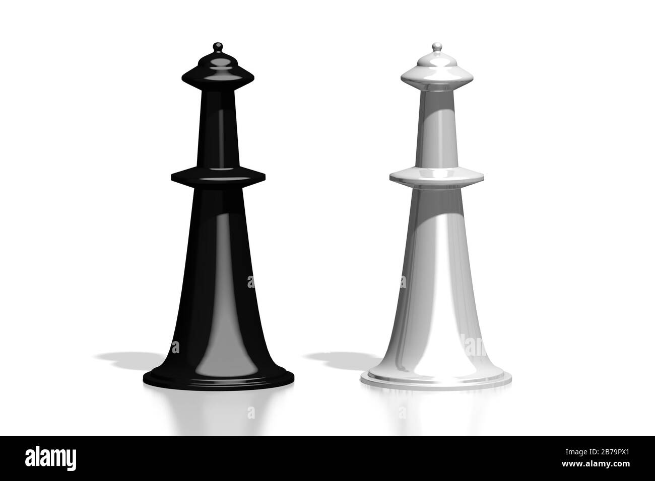Illustration d'échecs en trois dimensions - reines Banque D'Images